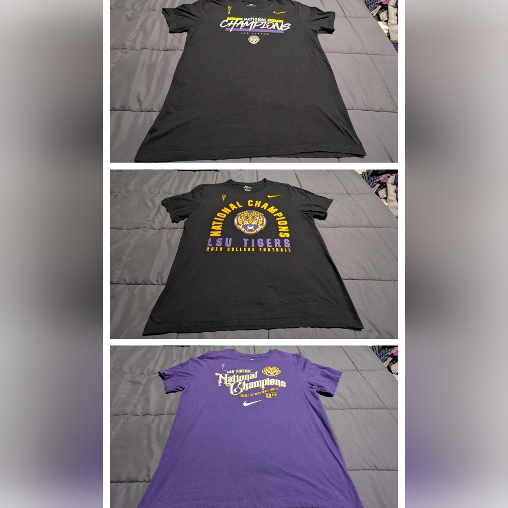🔥🔥LSU Bundle Deal (3) 2019 College Football National Champions Large T-shirts